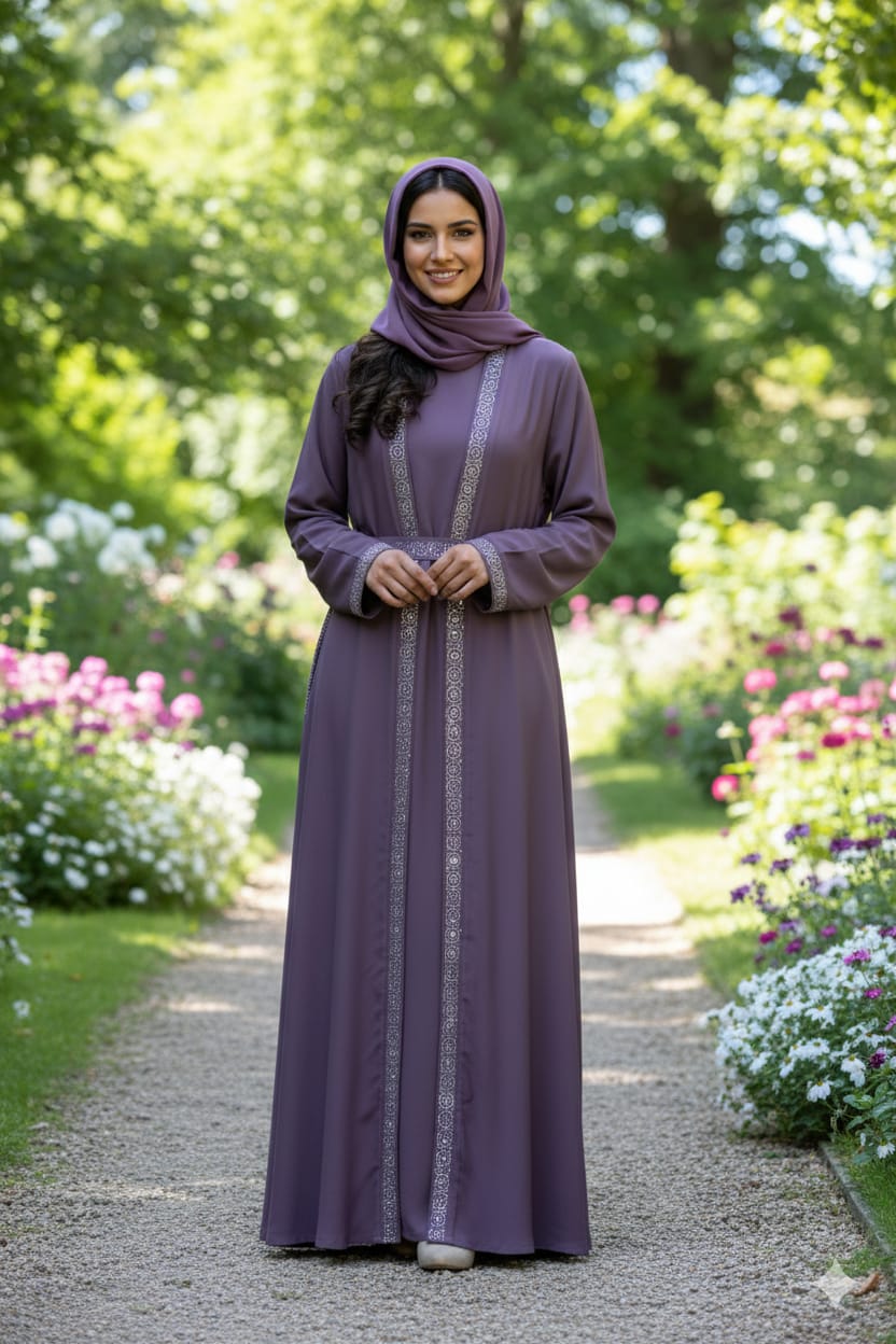 Purple Tik Tok Fabric Gown Abaya
